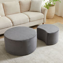 Modern Upholstered Round Coffee Table For Living Room (Set of 2) by HouseOfZazla