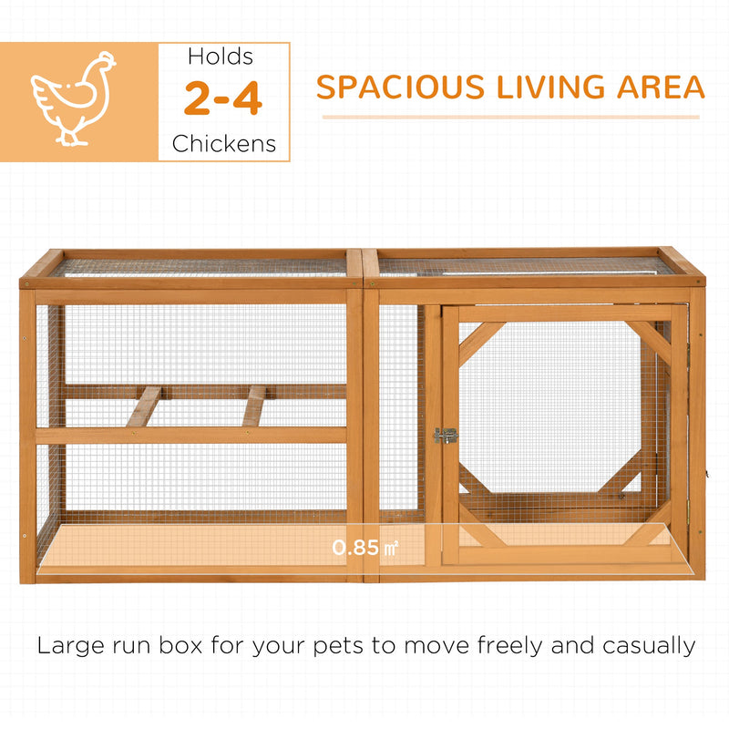 55" Wooden Chicken Coop Add-on Expansion, Mini Chicken Coop Outdoor Chicken Run Hen House with Combinable Design