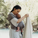 Boba Baby Wrap Carrier – Original Baby Sling Carrier for Newborns (7–35 lbs), Soft, Secure, Hands-Free & Ergonomic, Ideal for Comfortable Bonding, New Parents (Grey) by TinyTreasures Baby Boutique