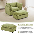 Modern Cozy Upholstered Armchair Sofa With Movable Ottoman by HouseOfZazla
