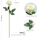 White Fake Roses Artificial Flowers - 16 Pcs Fake Artificial Roses Silk Flowers with Stems for Home Wedding Hotel Office Centerpiece Decor by CozyNest Decor