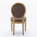 French Style Solid Wood Frame Antique Painting, Hand-Pulled Buckle Decoration Artificial Dining Chair With Nailhead Trim, Wood Legs by HouseOfZazla
