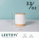 LEETOYI Ceramic Food Storage Jar with Seal Lid,Kitchen Canisters for Countertop, Serving for Ground Coffee, Tea, Sugar, Salt and More, 33 Oz by CozyNest Decor