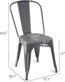 Amazon Basics Metal Dining Chairs, 4 Count, Dark Grey, 20.1 x 17.1 x 33.5 inches by CozyNest Decor