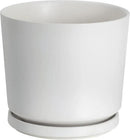 Ekirlin 5 inch Plant Pots,Ceramic Flower Planters Indoor,Modern Succulents Containers with Drain Hole Saucer,Decorate Home,Office & Outdoor (White) by GreenHaven Gardens