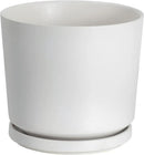 Ekirlin 7 inch Plant Pots,Ceramic Flower Planters Indoor,Modern Succulents Containers with Drain Hole Saucer,Decorate Home,Office & Outdoor (White) by GreenHaven Gardens