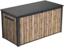 Outdoor Storage Box, Wood-Look Resin Deck Container, Indoor/Outdoor Storage, Ash Wood Brown (170 Gallon) by CozyNest Decor