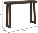 Plank+Beam Solid Wood Console Table, 46.25 Inch, Sofa Table, Narrow Entryway Table for Hallway, Behind The Couch, Living Room, Foyer, Easy Assembly, Walnut by CozyNest Decor