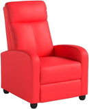 BestMassage | Recliner Chair | with 2 Point Massage Function | Pu Red | with Lumbar Support, Adjustable Push Back, Footrest & Padded Seat | Easy Assembly | for Living Room, Home Theatre by CozyNest Decor