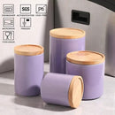 Sweejar Ceramic Food Storage Jar, Stackable Kitchen Canisters, Containers with Airtight Seal Wooden Lid for Serving Coffee Grounds, Coffee Bean, Flour, Tea, Spice and More - 39 Fl Oz (Purple) by CozyNest Decor