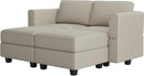 Belffin Modular Sectional Sofa with Reversible Chaise L Shaped Couch with Ottoman Modular Sofa Couch with Storage Grey by CozyNest Decor