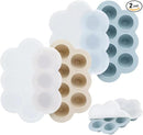 PandaEar 2 Pack Baby Food Freezer Tray with Lids, Silicone Baby Food Storage Container for Homemade Baby Food, Fruit, Purees and Breastmilk (Blue/Tan) by TinyTreasures Baby Boutique