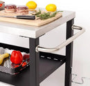 NUUK Three-Shelf Movable Outdoor Dining Cart Table, 20" x 32" NSF Stainless Steel Commercial Multifunctional Heavy Duty Kitchen Food Prep Worktable on Wheels by CozyNest Decor