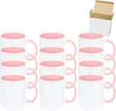 11oz White Ceramic Sublimation Coffee Mug in White Gift Box, Pink, Case of 12 by CozyNest Decor