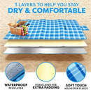 Scuddles Picnic Outdoor Blanket Park Blanket Beach Mat for Camping on Grass Oversized Seats 4 Adults Water Resistant Picnic Mat by TinyTreasures Baby Boutique