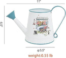 Cute Small Watering Can Indoor Plants Garden Metal Decorative Watering Cans for Outdoor Plants Bonsai Outdoor Garden Flower Decorative (White Blue, 1.5L, 50.7 Oz) by GreenHaven Gardens
