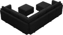 Belffin Modular Sectional Sofa with Storage Seat Oversized U Shaped Couch with Reversible Chaise Sofa Set with Ottoman Velvet Black by CozyNest Decor