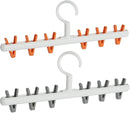Clothes Hanger 2 Pack Clothes Drying Racks Windproof for Drying Socks Bras Underwears Baby Clothes Hats Scarfs Towels Pants and Gloves Diaper Grey Orange by TinyTreasures Baby Boutique