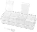JAPCHET 3 Pack 4 Cell Clear Seasoning Box with Spoons, 10.2 × 3.54 × 3 inch Seasoning Storage Container with Cover, Clear Seasoning Rack Spice Pots for Spice, Salt, Sugar by CozyNest Decor