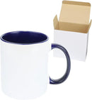 11oz White Ceramic Sublimation Coffee Mug in White Gift Box, Cobalt Blue, Case of 12 by CozyNest Decor