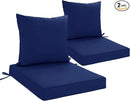 Outdoor Chair Cushions, Waterproof Outdoor Cushions for Patio Furniture w/Fade-Resistant, Removable & Machine-Washable Covers, 19x19 Inch, Ideal for Seat in Gardens/Porch – Set of 2, Navy Blue by GreenHaven Gardens