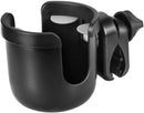 Accmor Stroller Cup Holder, Universal Cup Holder, Bike Cup Holder, 360° Rotatable Large Caliber Drinks Holder for Stroller, Bike, Wheelchair, Walker, Black, 2 Pack by TinyTreasures Baby Boutique