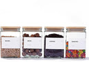 27 oz Glass Storage Jars with Bamboo Lid, set of 6, glass canisters with airtight lids, Clear jars with lids for Cookie, Candy, Tea, Coffee Bean and Rice (White) by CozyNest Decor