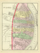 Vintage Map of Saint Louis, Missouri 1890