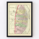 Vintage Map of Saint Louis, Missouri 1890