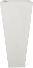 Christopher Knight Home Jorine Tapered Planter, Cast Stone Plant Pot, Lightweight Concrete Urban Planter, Standing Urn, Patio Garden Pot for Entryway Poolside, No Assembly Needed, 13" Matte White by CozyNest Decor