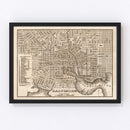 Vintage Map of Baltimore, Maryland 1844