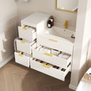 Wall Mounted Floating Cabinet With Side Cabinet Combo, Rectangular Ceramic Sink Vanity by Unique Piece Furniture