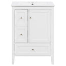 Modern Bathroom Vanity With Sink, Soft Close Drawers & Door, Storage Rack