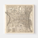 Vintage Map of Philadelphia, Pennsylvania 1844