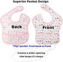 Baby bibs Waterproof Toddler bib - Feeding bib with Pocket for Infant Boy Girl Washable 6-36M by TinyTreasures Baby Boutique