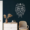 Geometric Lion Head Metal Wall Art