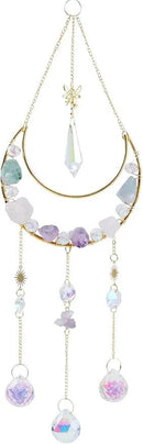 Moon Amethyst Crystals Suncatcher Hanging Windows, Healing Amethyst Fluorite Crystal Decor for Home, Gift for Christmas Birthday Valentine Mothers Day and More (Style 3) by GreenHaven Gardens