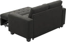 Belffin Modular Sectional Sleeper Sofa with Pull Out Couch Bed Modular Sleeper Loveseat Sectional Sofa Velvet Fabric for Living Room Apartment Grey