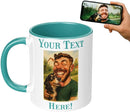 Personalized Coffee Mug, Custom Photo Caricature Gift, Funny Customized Coffee Gift for Men & Women, Custom Mugs with Pictures, Teal 11oz Customized Ceramic Tea Cup by TinyTreasures Baby Boutique
