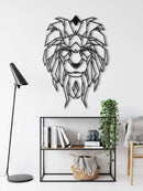 Geometric Lion Head Metal Wall Art