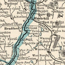 Vintage Map of New Hampshire & Vermont 1893