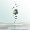 Multi Color Wind Spinner Tail Gazing Ball Spiral Decorative Wind Sculptures - 13in Height by CozyNest Decor