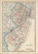Vintage Map of New Jersey 1893