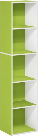 Furinno Luder Bookcase / Book / Storage, 5-Tier Cube, Green/White by TinyTreasures Baby Boutique