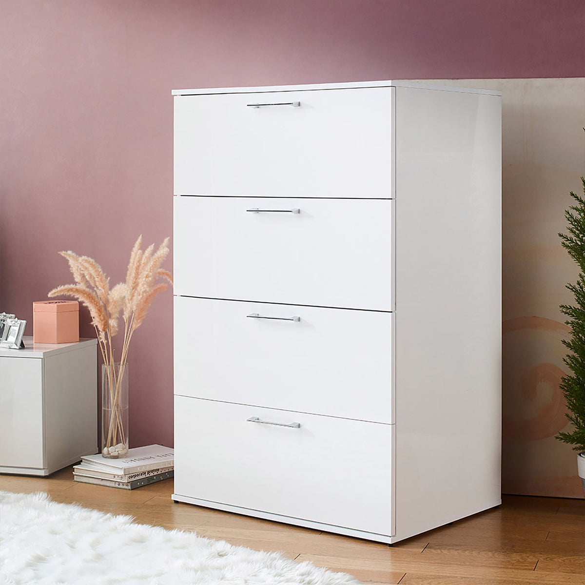 Bliss - Glossy 4 Drawer Jumbo Chest With Extra Deep Storage, photo 8 of 16