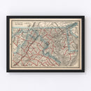 Vintage Map of Maryland & Delaware 1893