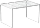 Kitchen Cabinet Storage Shelf Stackable Wire Spice Rack Organizer Heavy Duty Space Saver for Bathroom Bedroom Closet Laundry Room Office Countertop - White, Pack 1 by CozyNest Decor