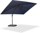 PURPLE LEAF 9' X 11.5' Rectangle Cantilever Umbrella Patio Umbrella Outdoor Aluminum Offset Hanging Umbrella with 360-degree Rotation for Pool Garden Backyard Deck, Navy Blue by GreenHaven Gardens