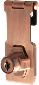 Alise Keyed Hasp Lock,3 Inch Safety Packlock Clasp Hasp Lock Latch with Lock,Door Hinge Lock with Keys Keyed Locking Hasp for Cabinets Closets Doors,Red Bronze by TinyTreasures Baby Boutique