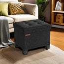 SONGMICS Storage Ottoman, Small Ottoman Foot Rest with Legs, 12.6 x 15.8 x 13.2 Inches Foot Stool, Load up to 660 lb, for Living Room, Bedroom, Dorm, Ink Black ULSF012B01 by CozyNest Decor